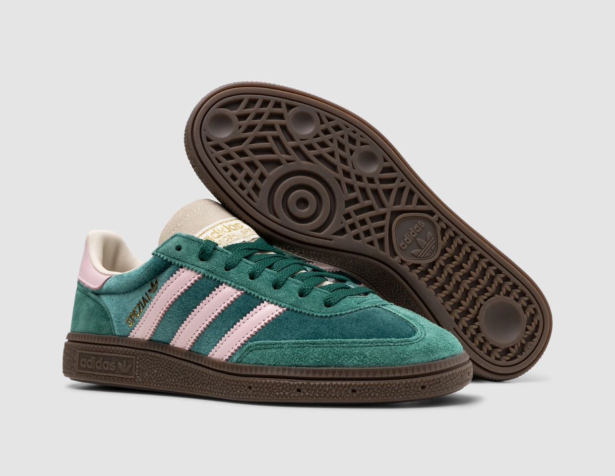adidas Originals Women's Handball Spezial Collegiate Green / Clear Pink - Cream White