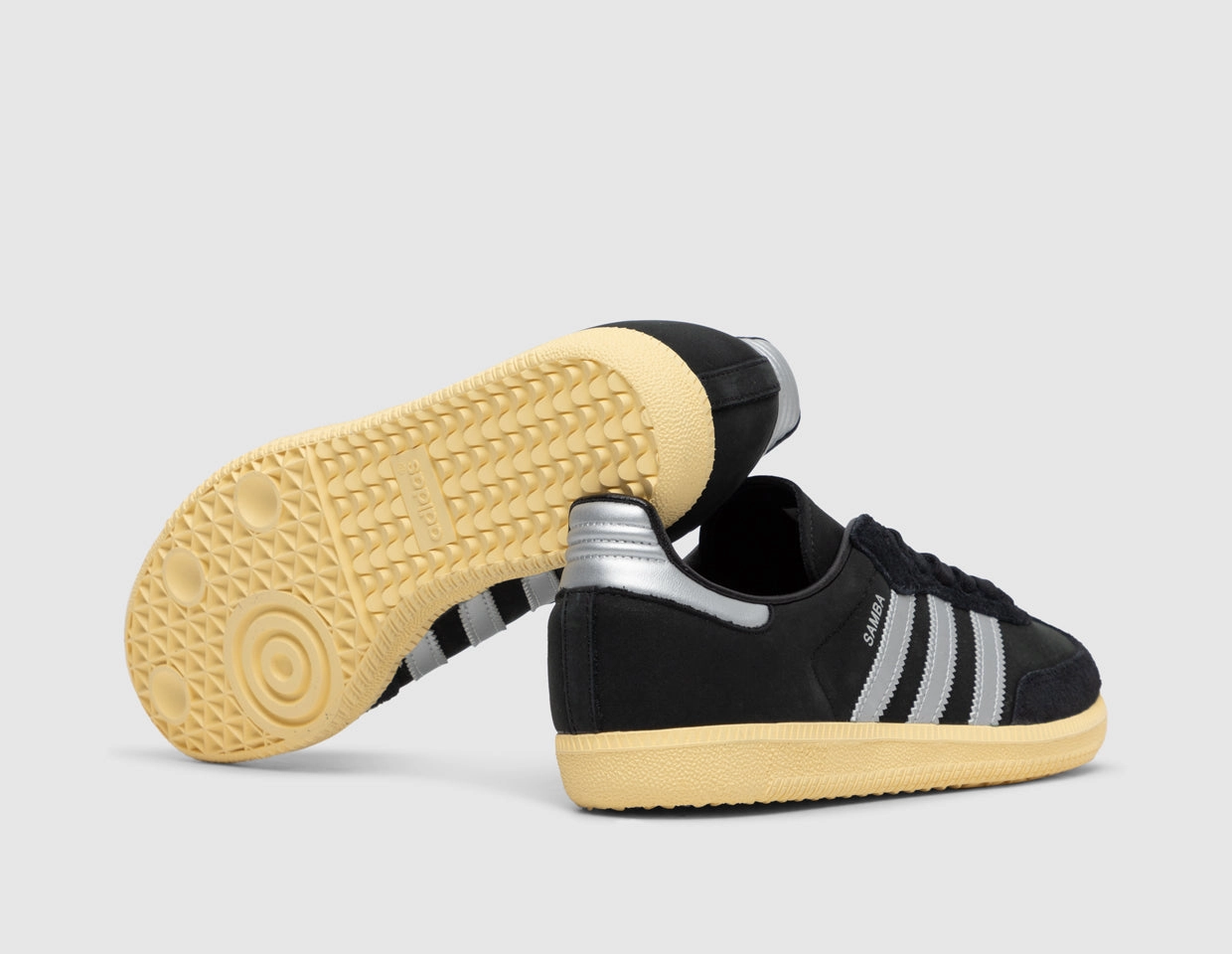 adidas Originals Women's Samba OG Core Black / Matte Silver - Almost Yellow