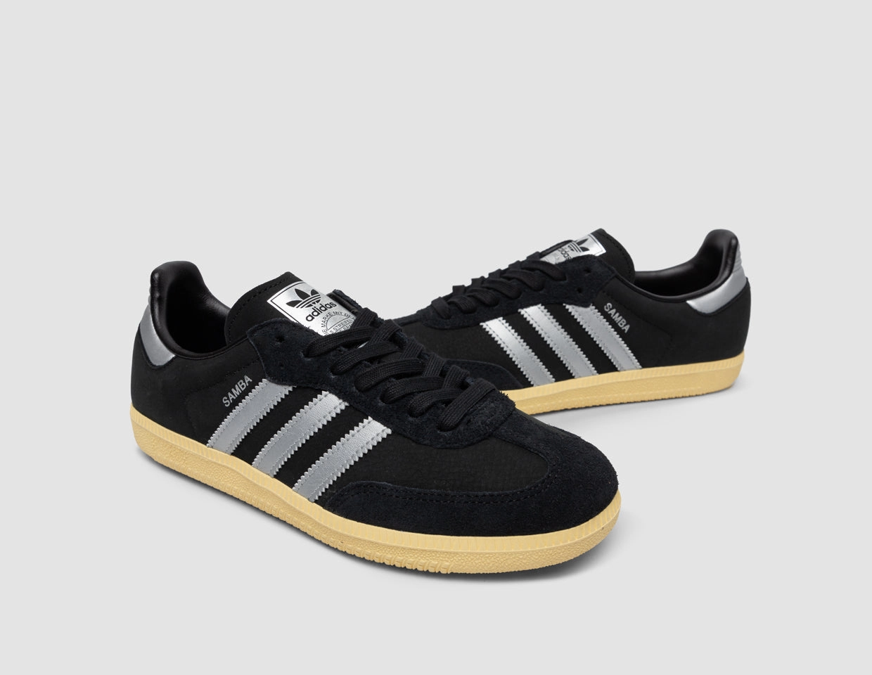 adidas Originals Women's Samba OG Core Black / Matte Silver - Almost Yellow