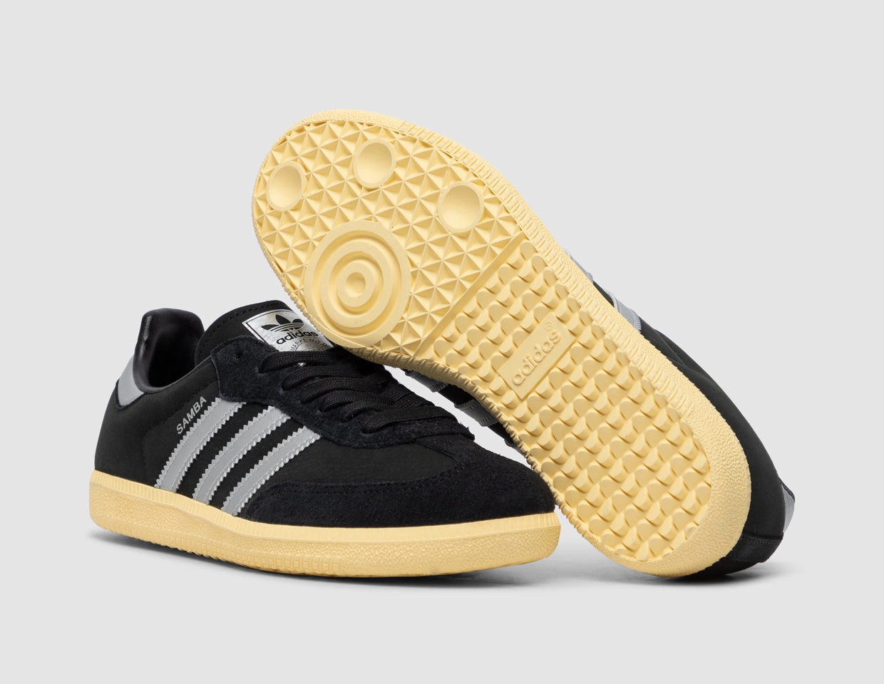 adidas Originals Women's Samba OG Core Black / Matte Silver - Almost Yellow
