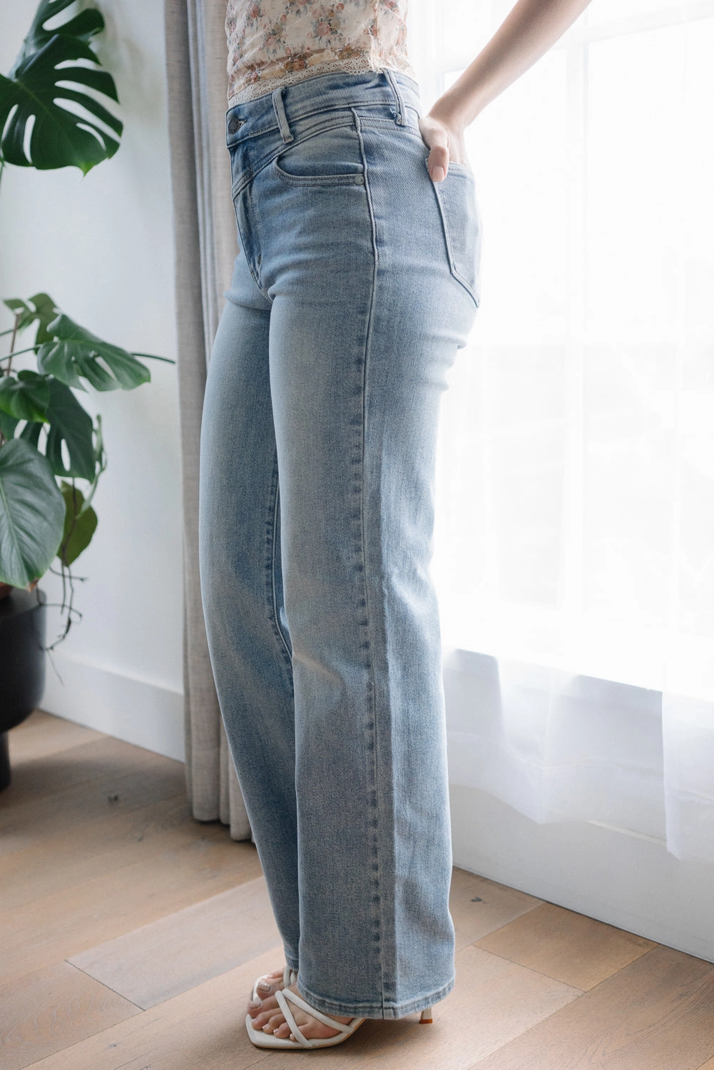 Allison High Rise Front Yoke Retro Wide Leg Jeans
