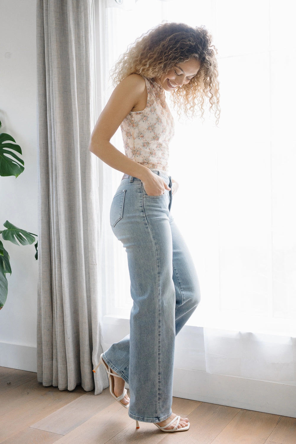 Allison High Rise Front Yoke Retro Wide Leg Jeans
