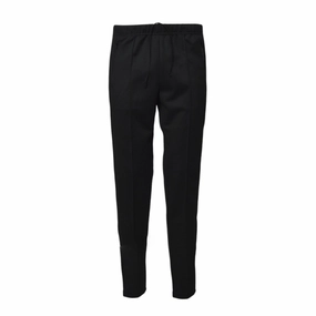 Black Jersey Track Pants With Side Band