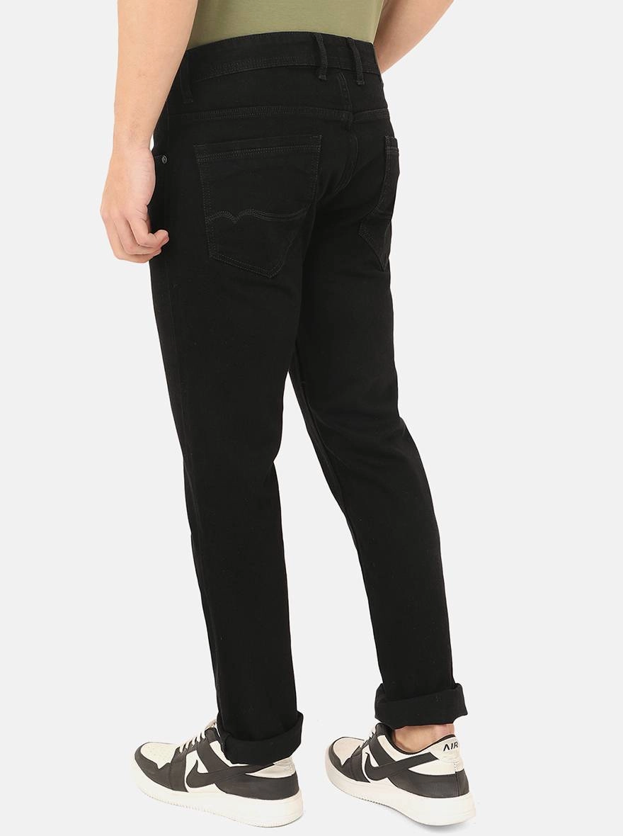 Black Solid Straight Fit Jeans | Greenfibre