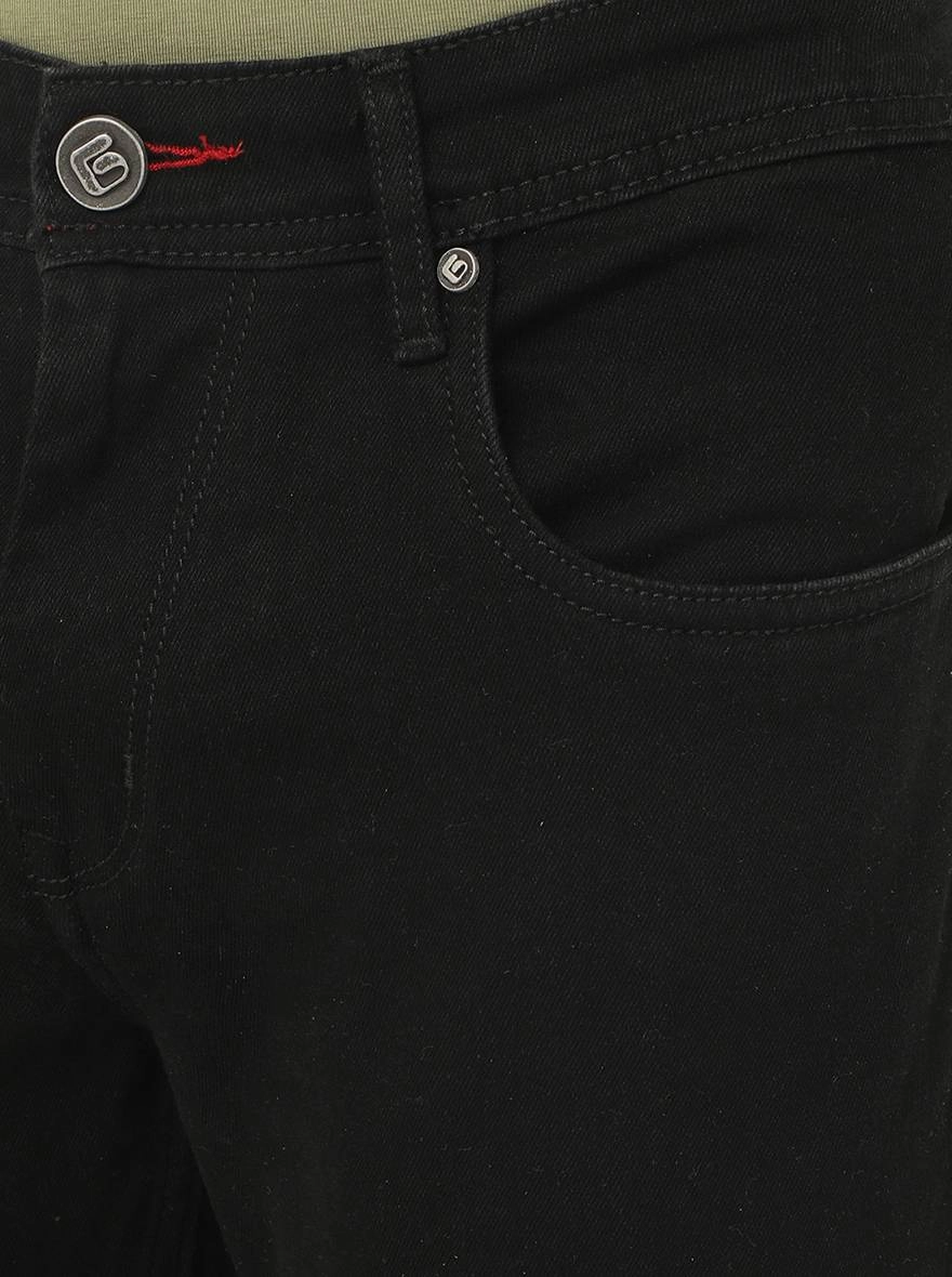 Black Solid Straight Fit Jeans | Greenfibre