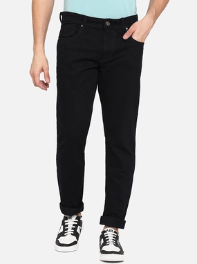 Black Solid Straight Fit Jeans | Greenfibre