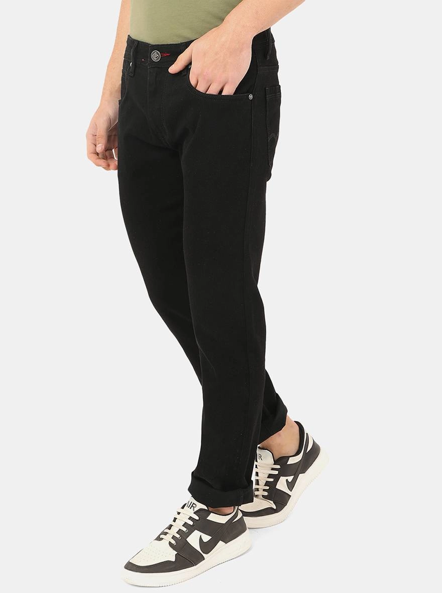 Black Solid Straight Fit Jeans | Greenfibre