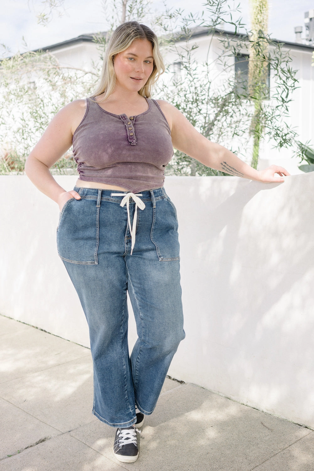 Blair High Rise Drawstring Wide Leg - PLUS