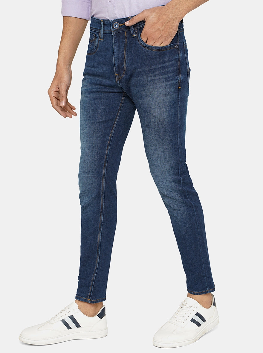 Blue Washed Rider Fit Jeans | JadeBlue