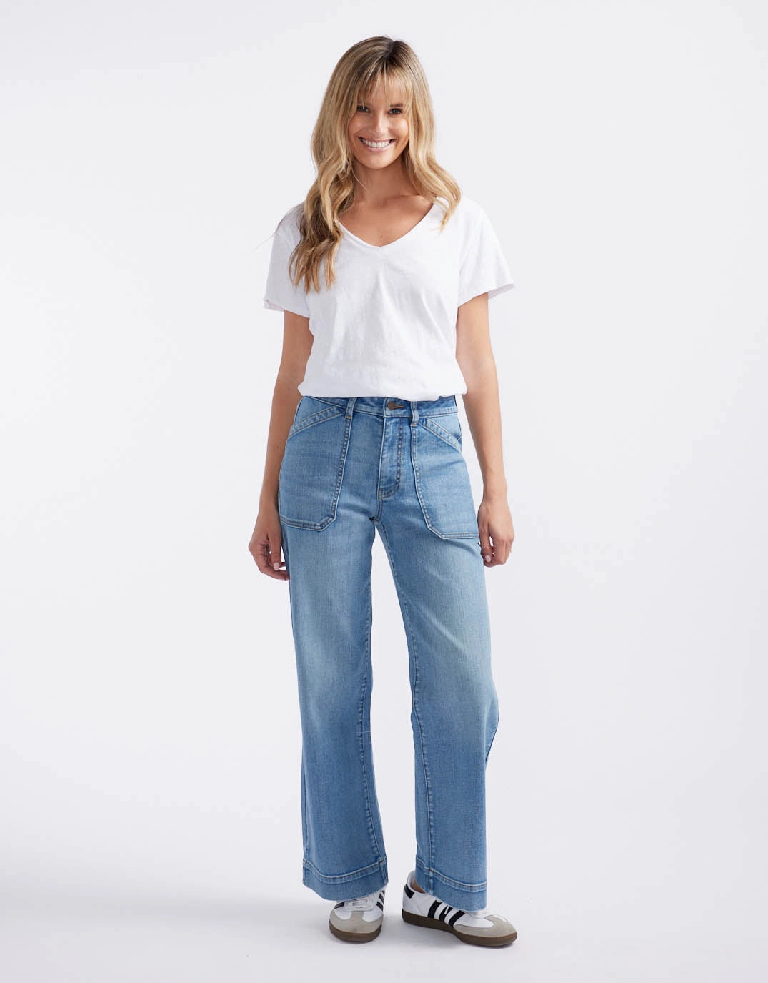 Catalina Wide Leg Jeans - Mid Wash