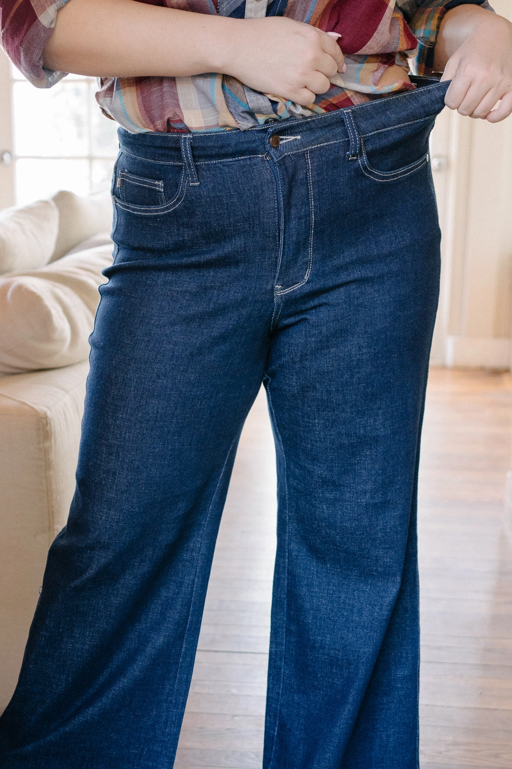 Claire High Rise Tummy Control Retro Wide Leg Jeans - PLUS