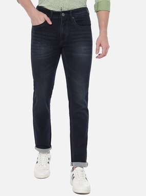Dark Blue Washed Narrow Fit Jeans | Greenfibre