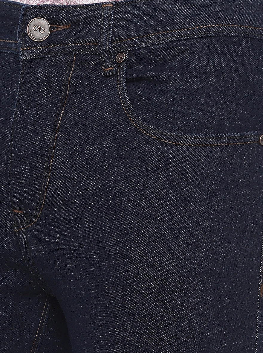 Dark Blue Washed Rider Fit Jeans | JadeBlue