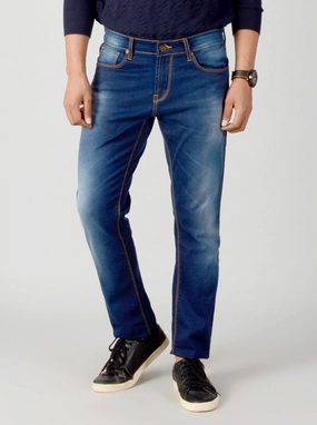 Dark Blue Washed Slim Fit Jeans | JadeBlue