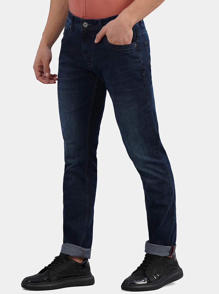Denim Blue Washed Narrow Fit Jeans | Greenfibre