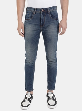 Denim Blue Washed Slim Fit Jeans | Greenfibre