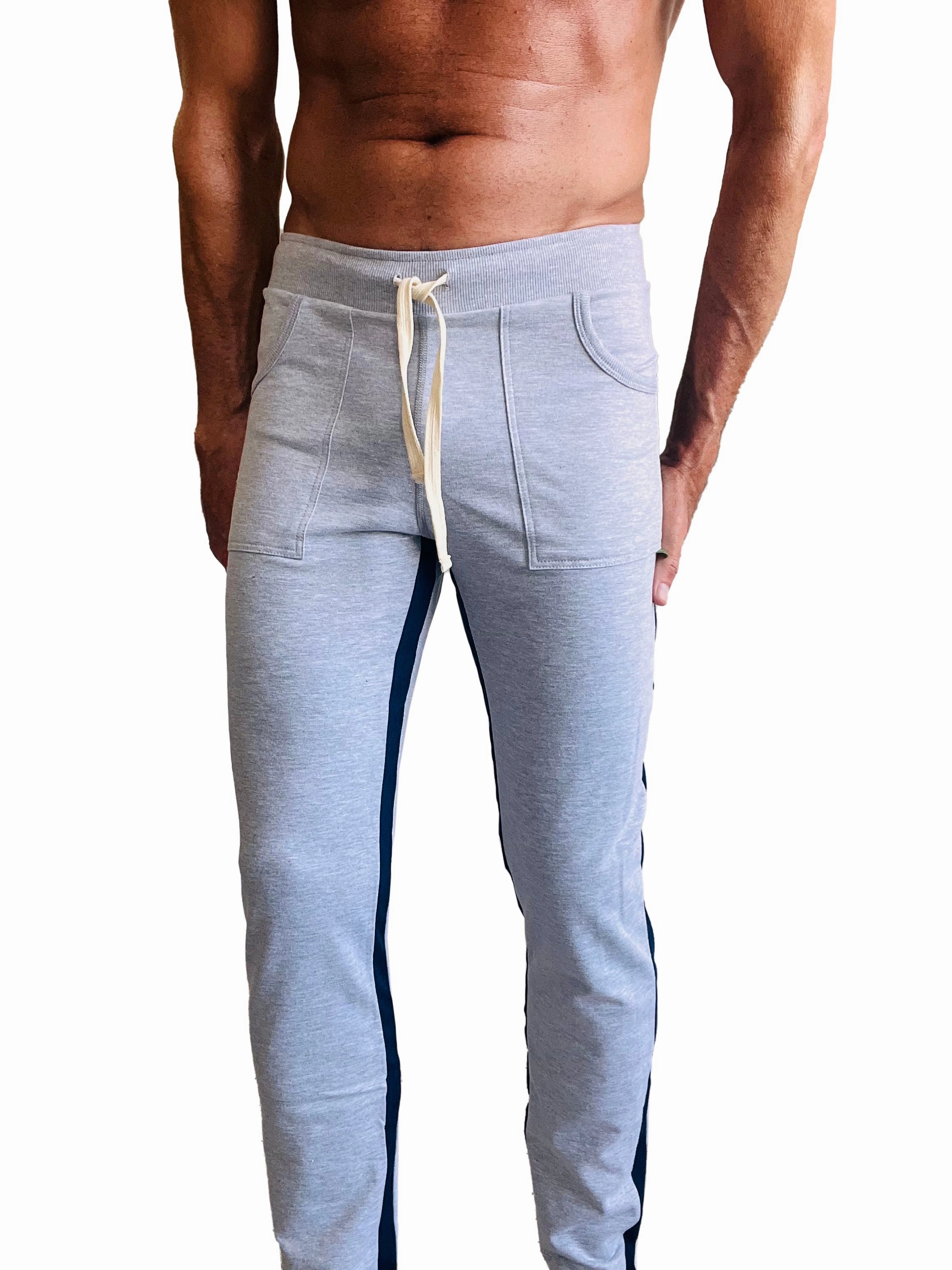 Eco-Track & Yoga Sweat Pant (Heather Grey w/Blue)