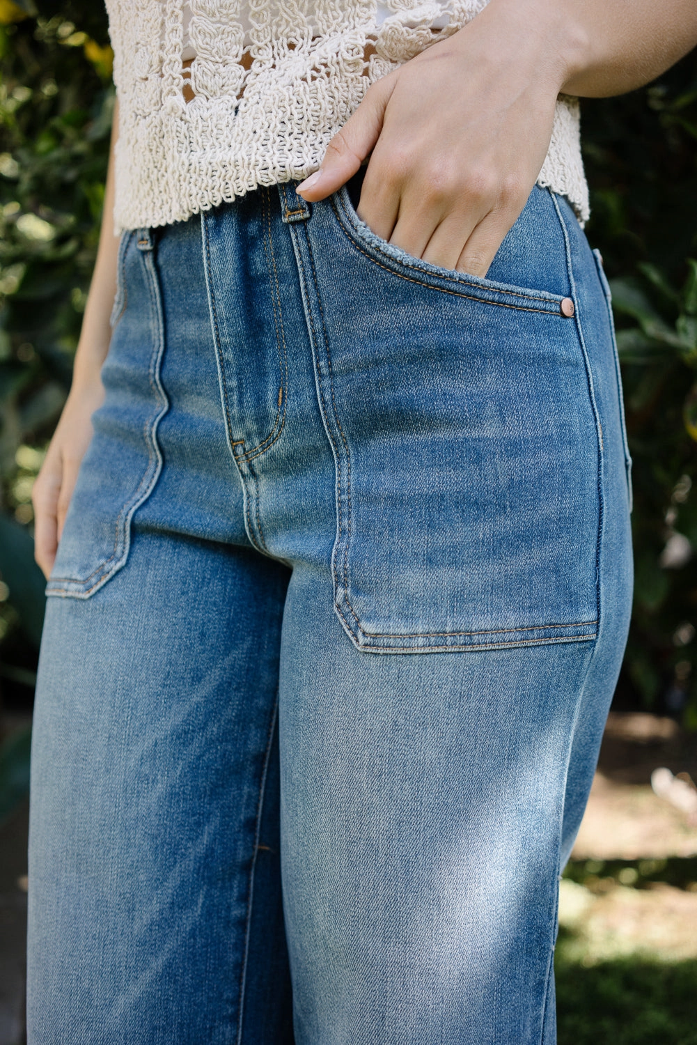 Georgia High Rise Utility Pockets Cropped Wide Leg