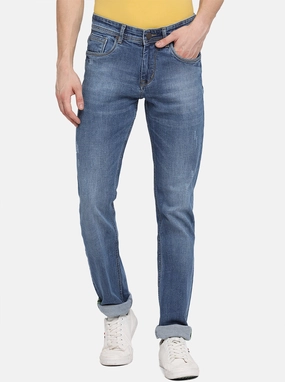 Indigo Blue Washed Straight Fit Jeans | JadeBlue