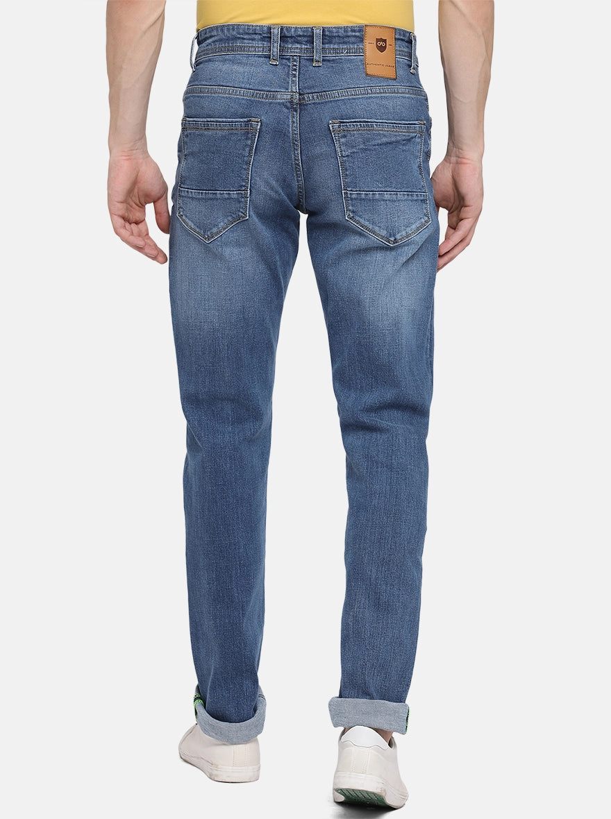 Indigo Blue Washed Straight Fit Jeans | JadeBlue