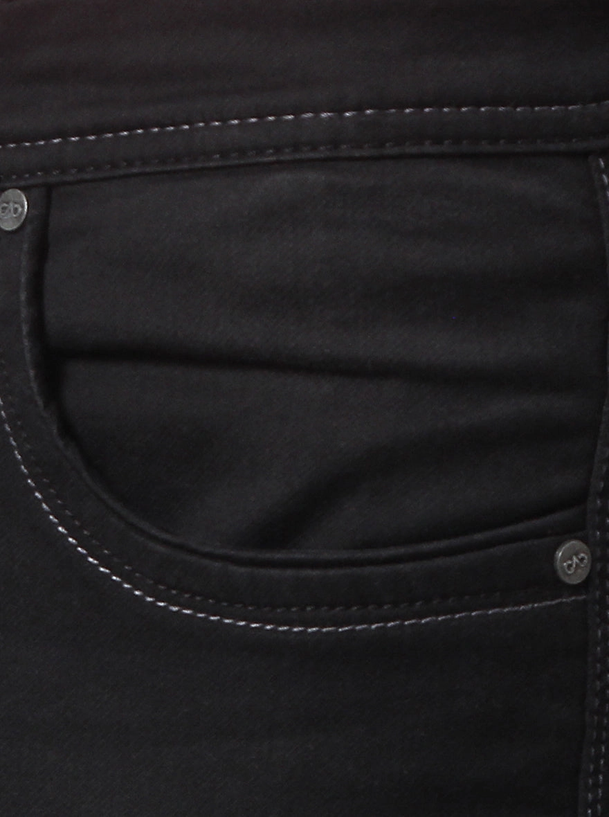 Jet Black Washed Straight Fit Jeans | JadeBlue