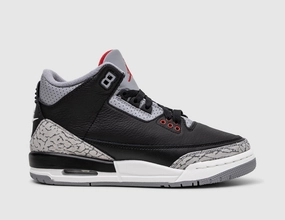 Jordan 3 Retro GS Black / Fire Red - Cement Grey