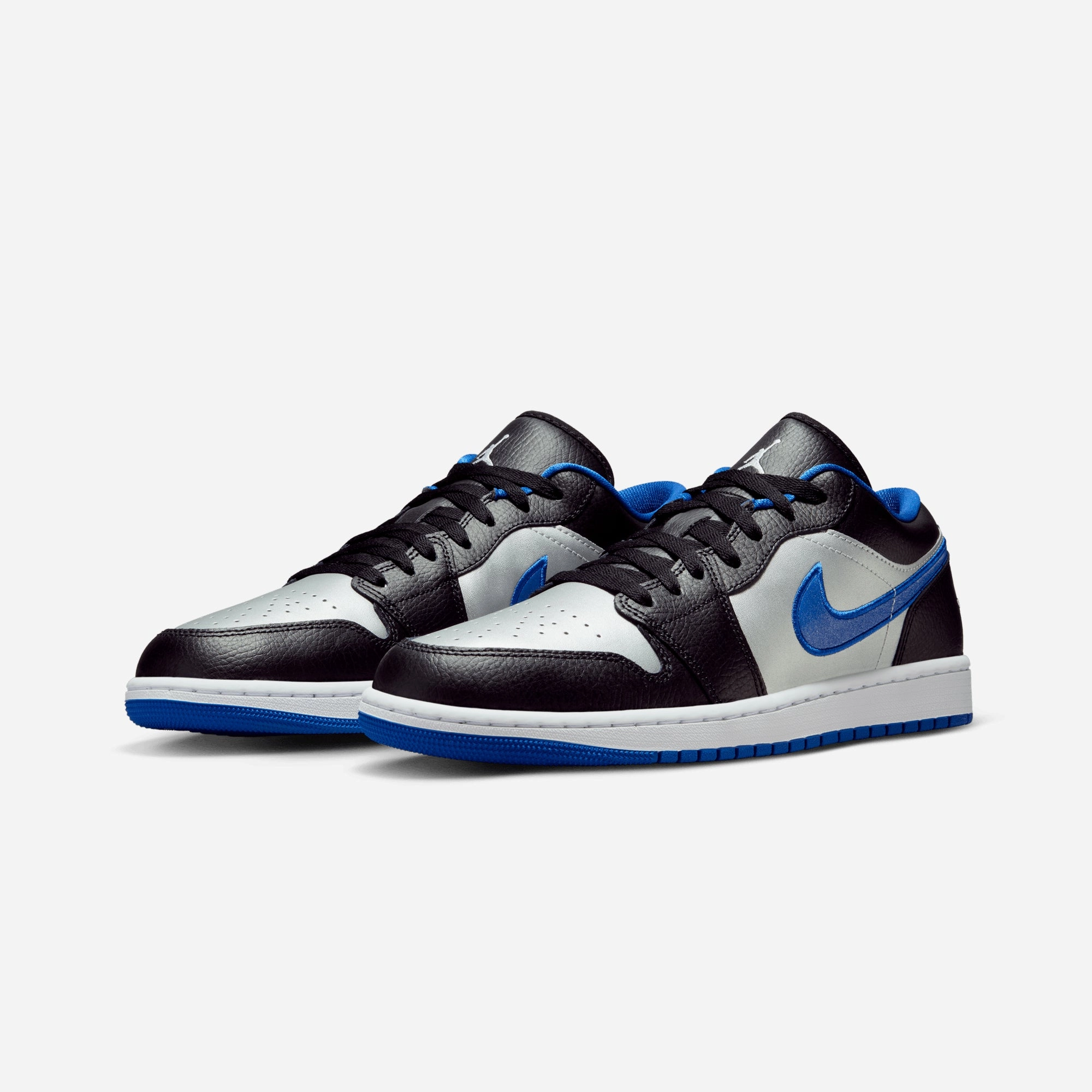 JORDAN | AIR JORDAN 1 LOW { BLACK/WHITE-GAME ROYAL-MTLC PLATINUM