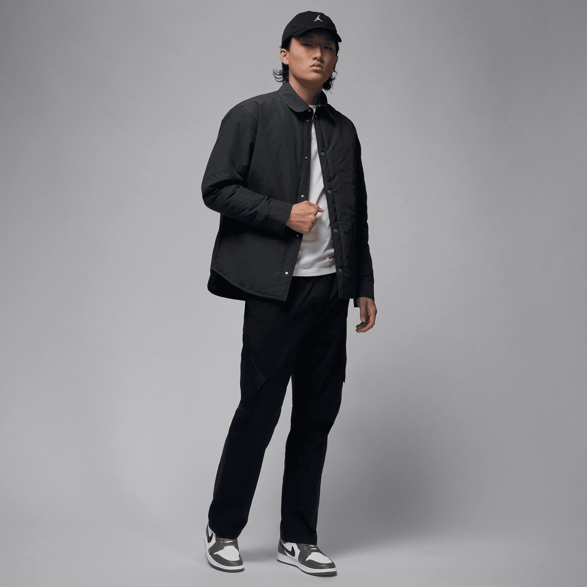 JORDAN | AIR JORDAN 1 LOW { WHITE/BLACK-IRON GREY