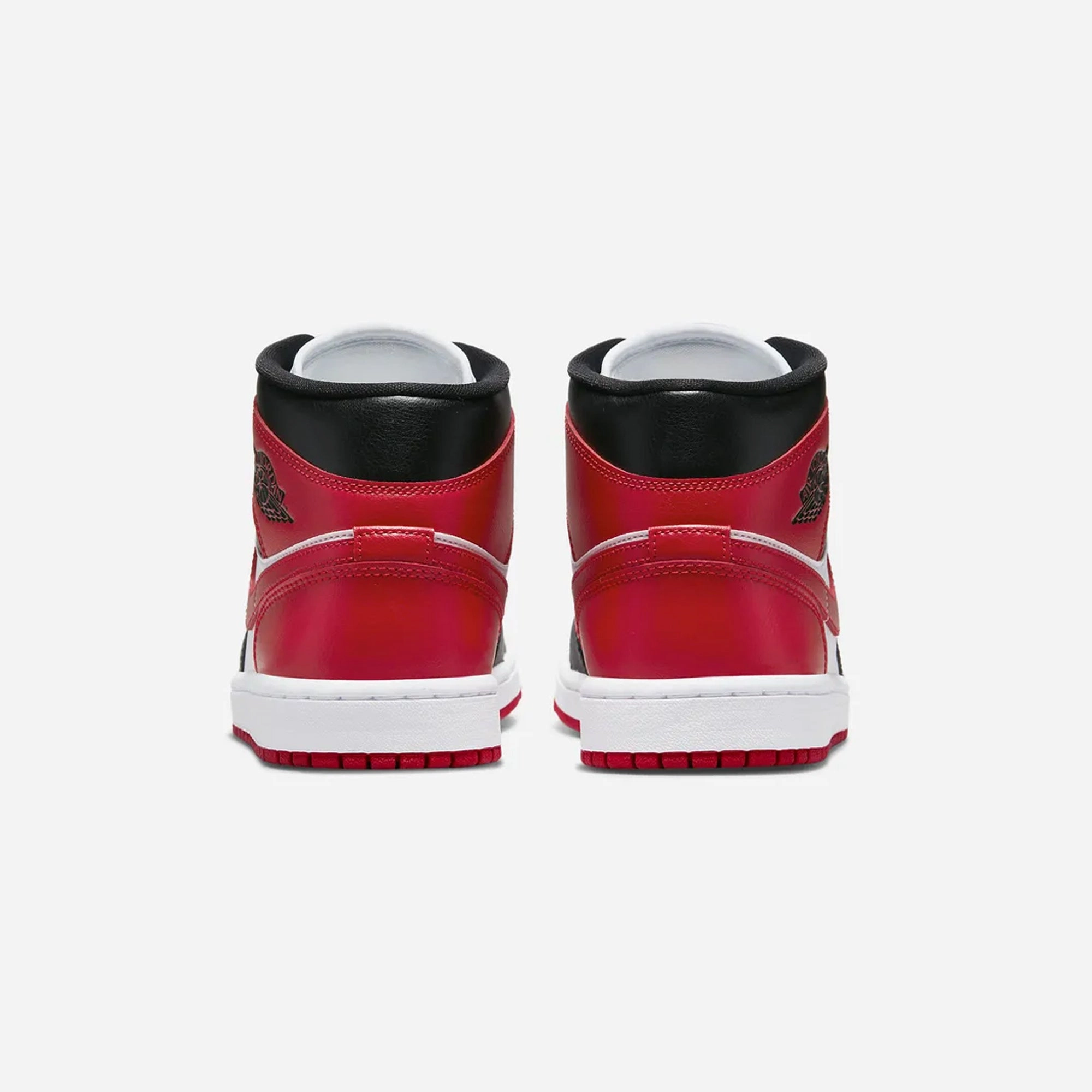 Jordan | AIR JORDAN 1 MID  { BLACK/GYM RED-WHITE