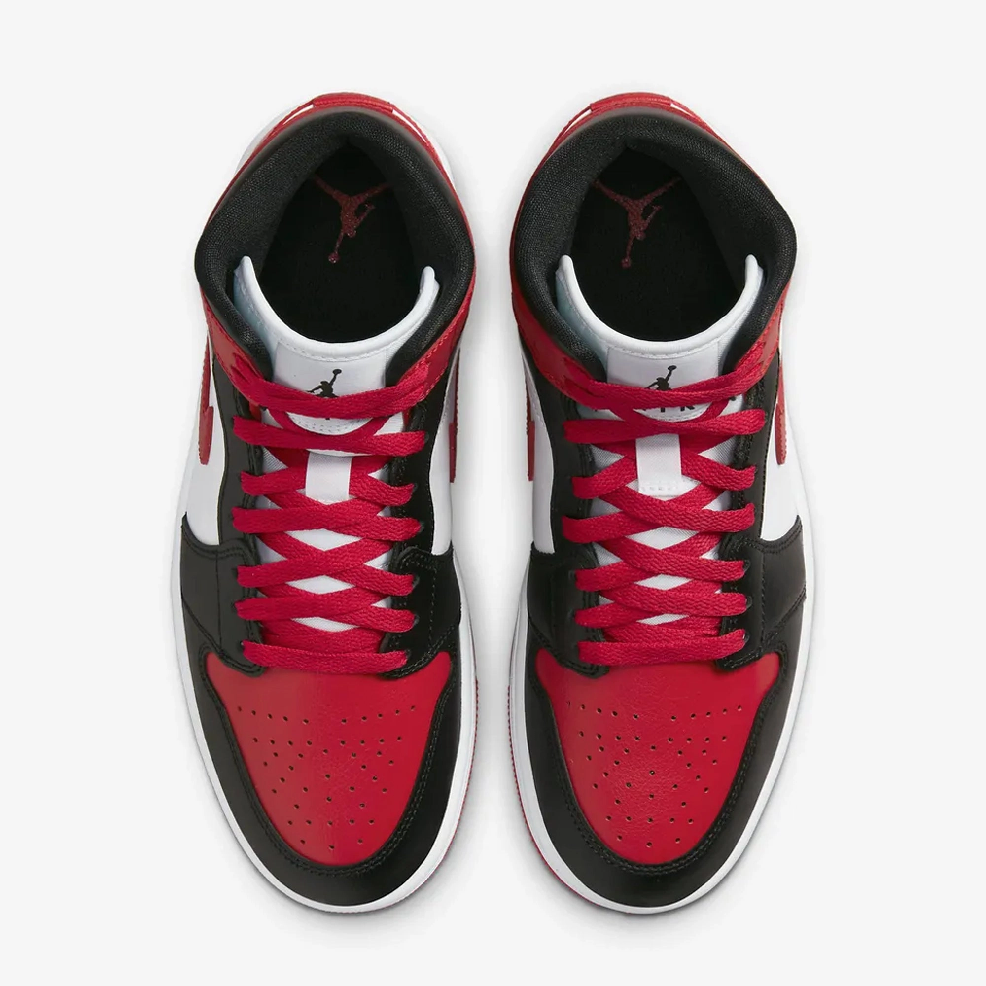 Jordan | AIR JORDAN 1 MID  { BLACK/GYM RED-WHITE