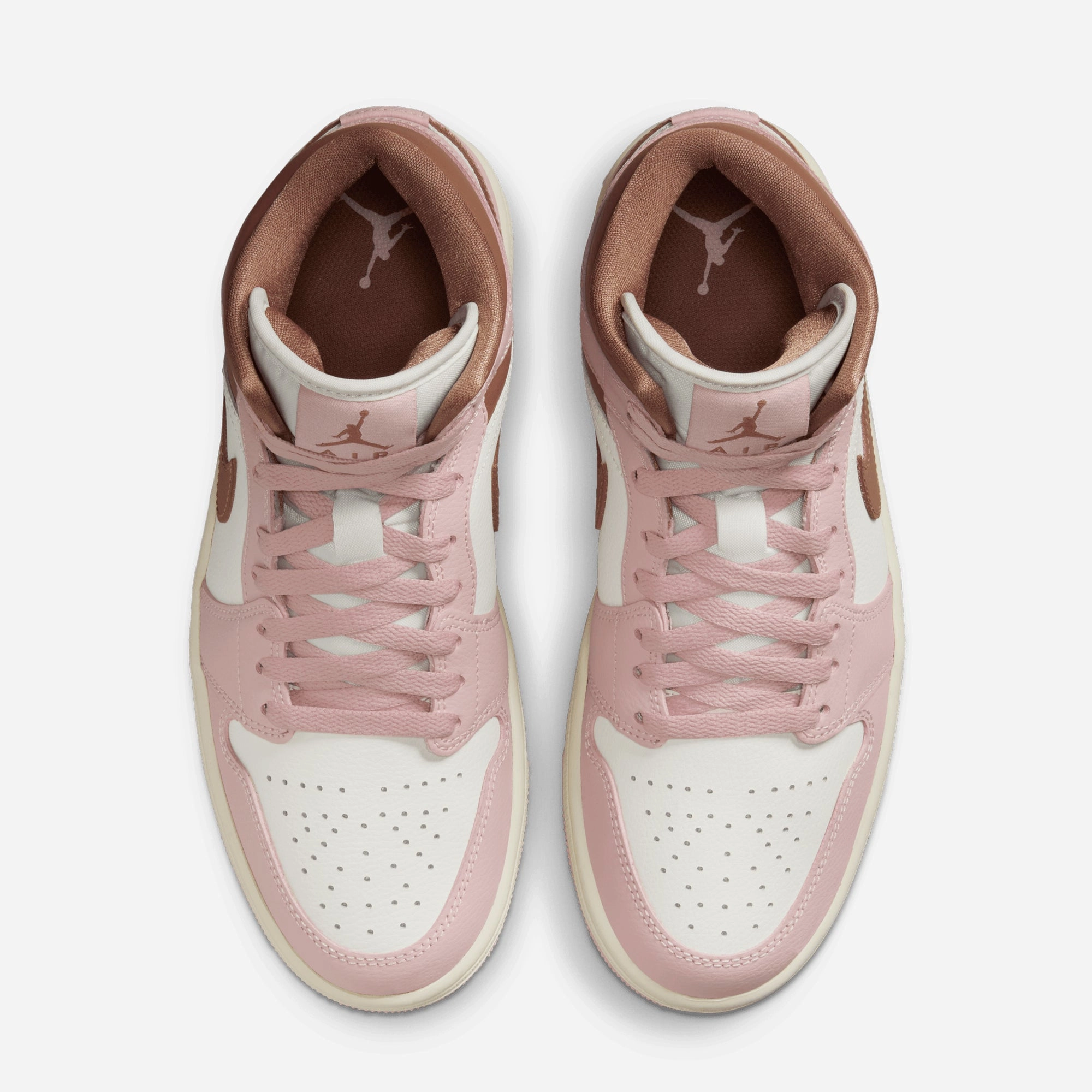 JORDAN | AIR JORDAN 1 MID { PINK OXFORD/ARCHAEO BROWN-SAIL