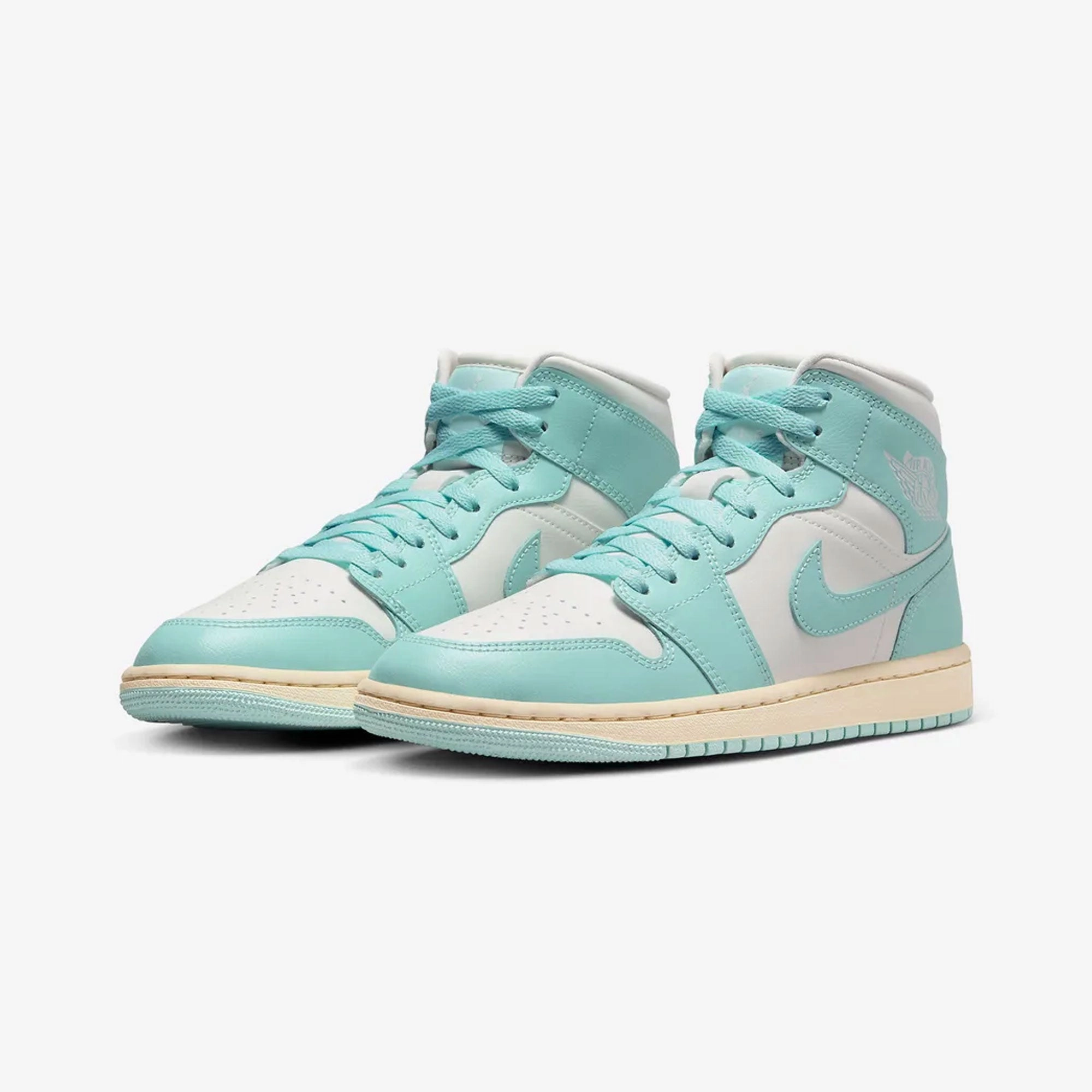 JORDAN | AIR JORDAN 1 MID { SAIL/LIGHT DEW-MUSLIN