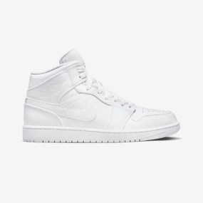 JORDAN | AIR JORDAN 1 MID { WHITE/WHITE-WHITE