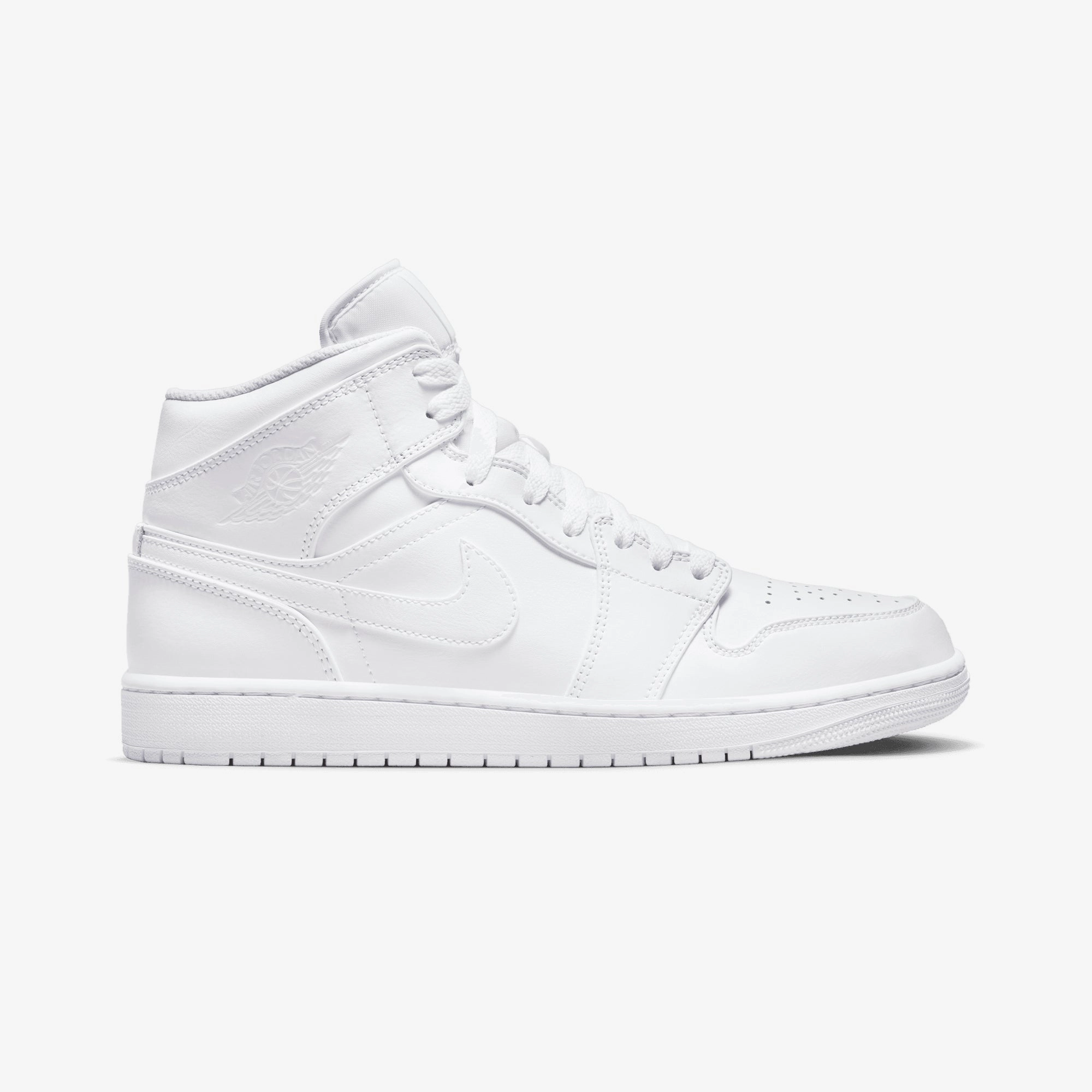 JORDAN | AIR JORDAN 1 MID { WHITE/WHITE-WHITE