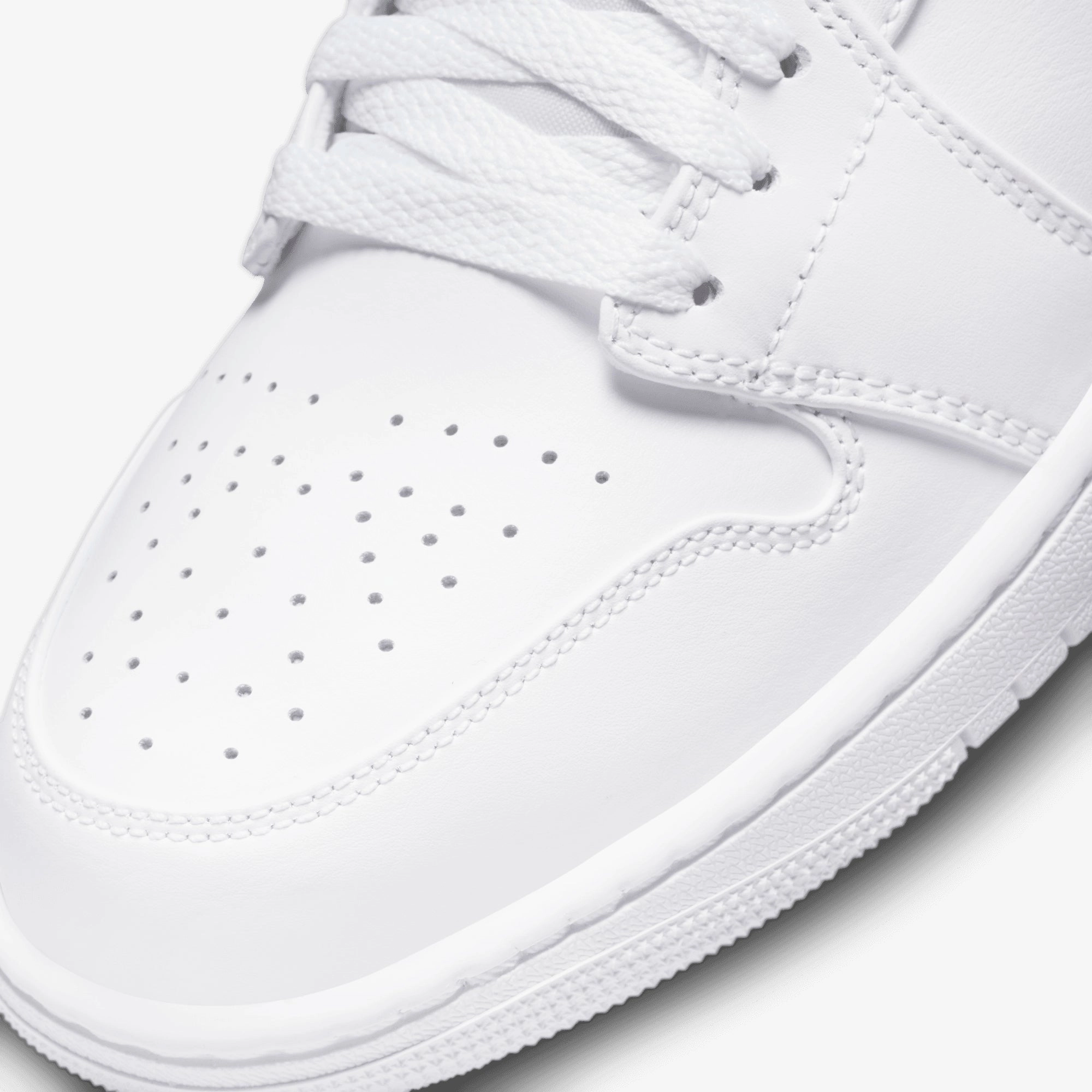 JORDAN | AIR JORDAN 1 MID { WHITE/WHITE-WHITE