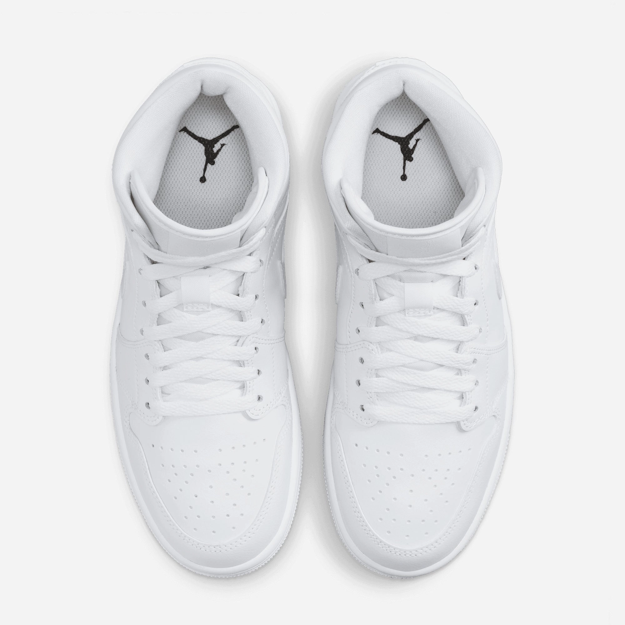JORDAN | AIR JORDAN 1 MID { WHITE/WHITE-WHITE