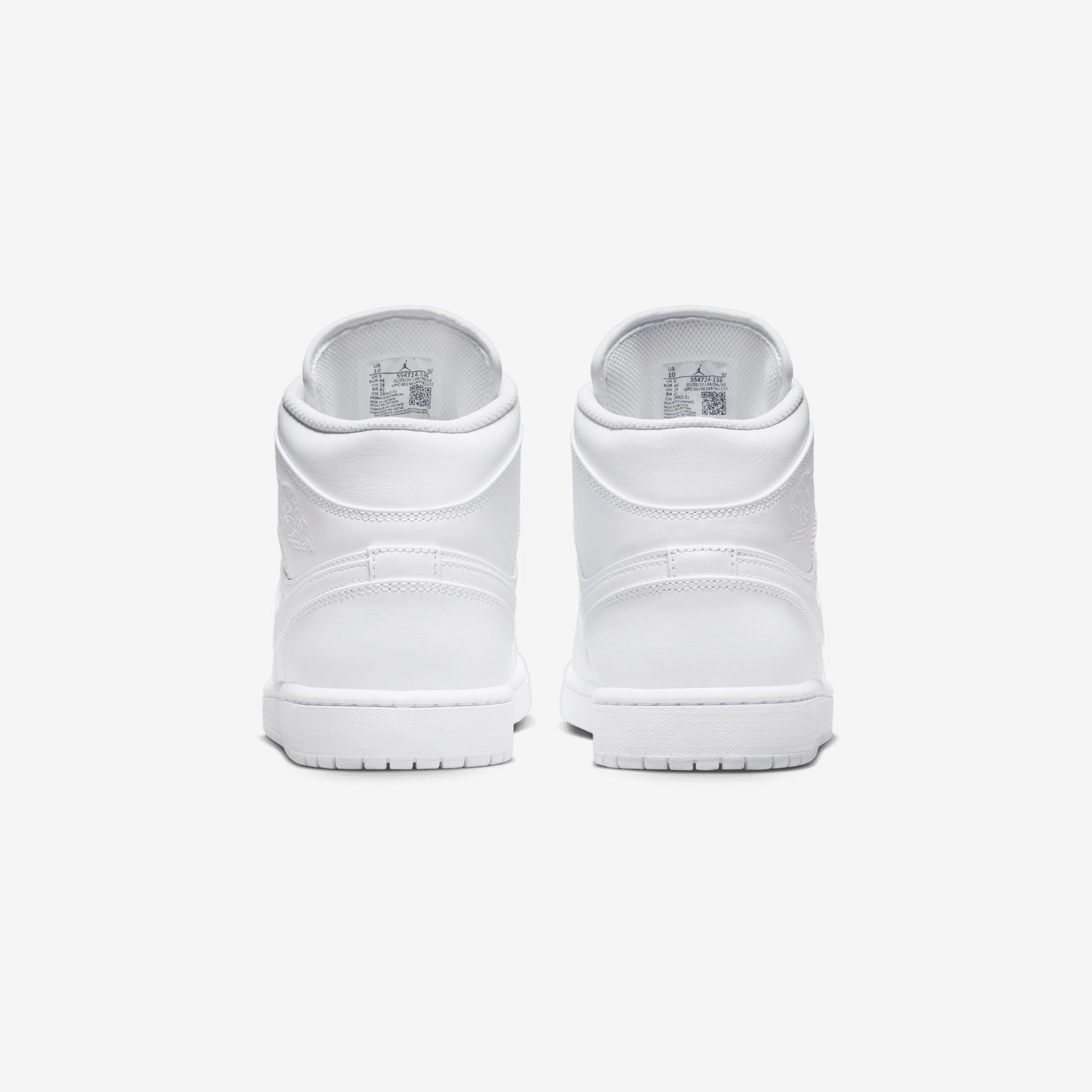 JORDAN | AIR JORDAN 1 MID { WHITE/WHITE-WHITE
