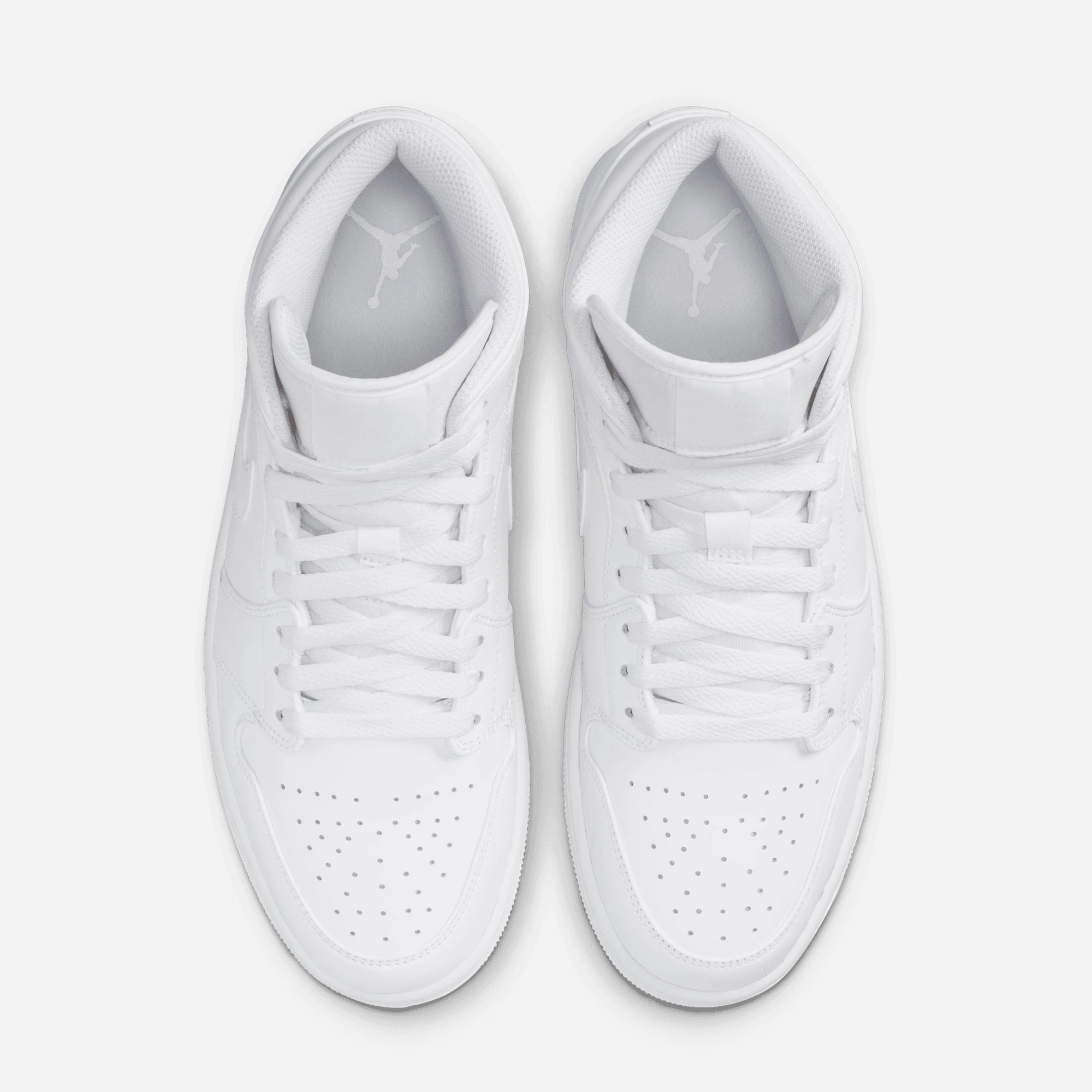 JORDAN | AIR JORDAN 1 MID { WHITE/WHITE-WHITE