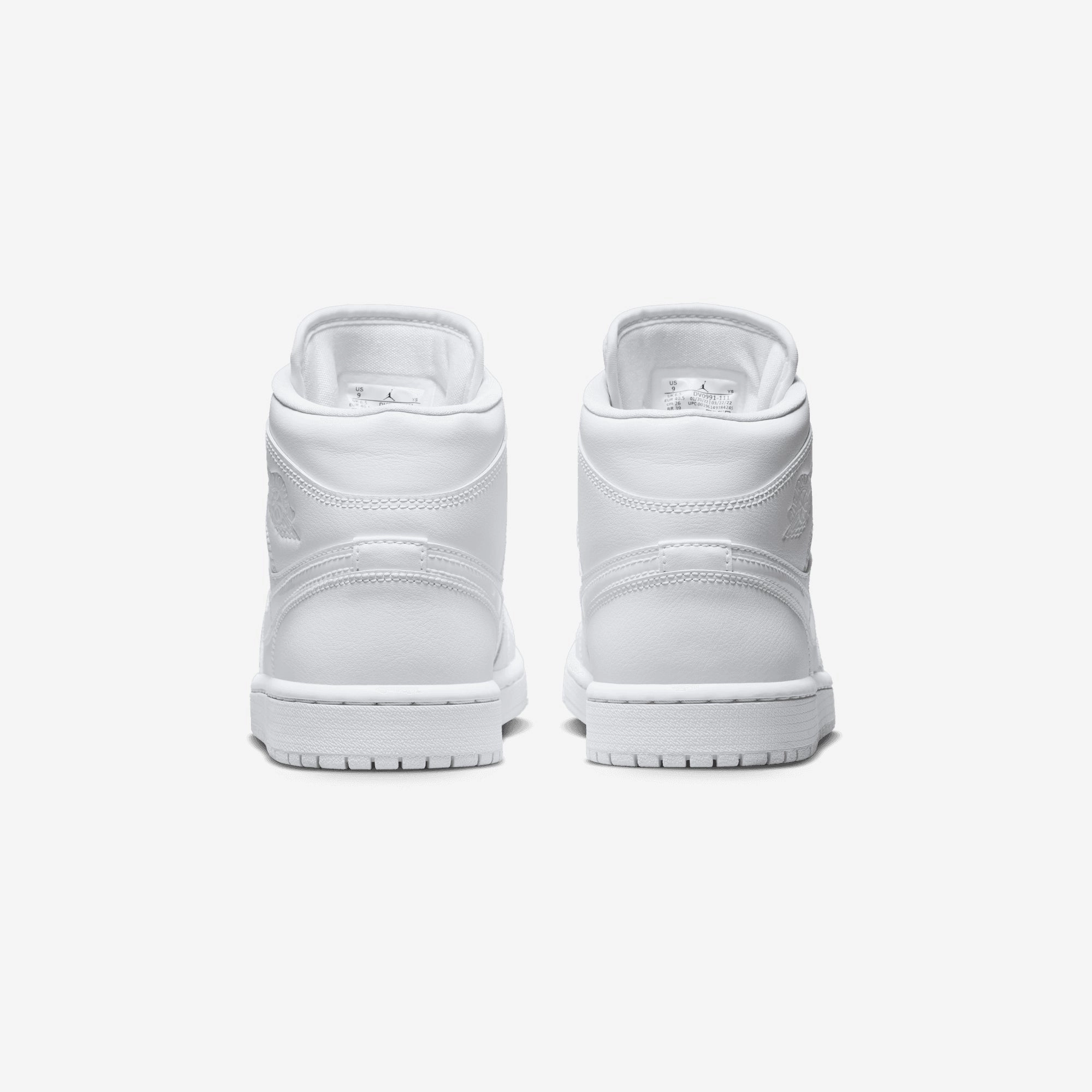 JORDAN | AIR JORDAN 1 MID { WHITE/WHITE-WHITE