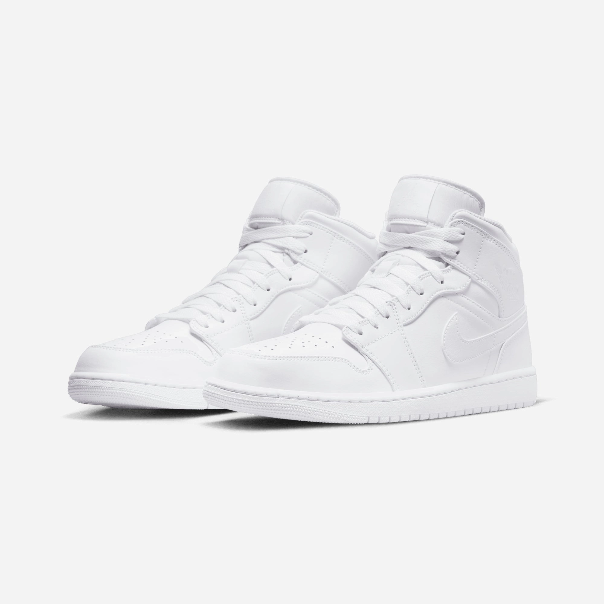 JORDAN | AIR JORDAN 1 MID { WHITE/WHITE-WHITE