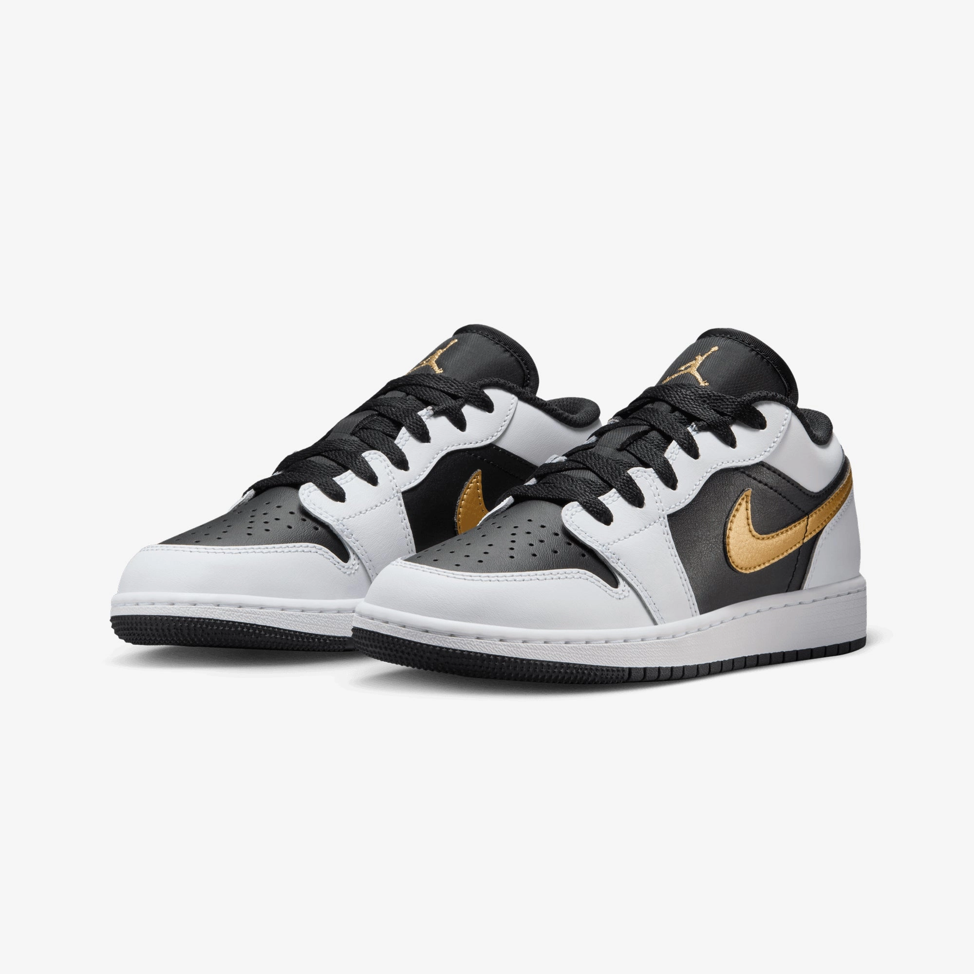 JORDAN | AIR JORDAN LOW 1 (GS) { WHITE/METALLIC GOLD-BLACK