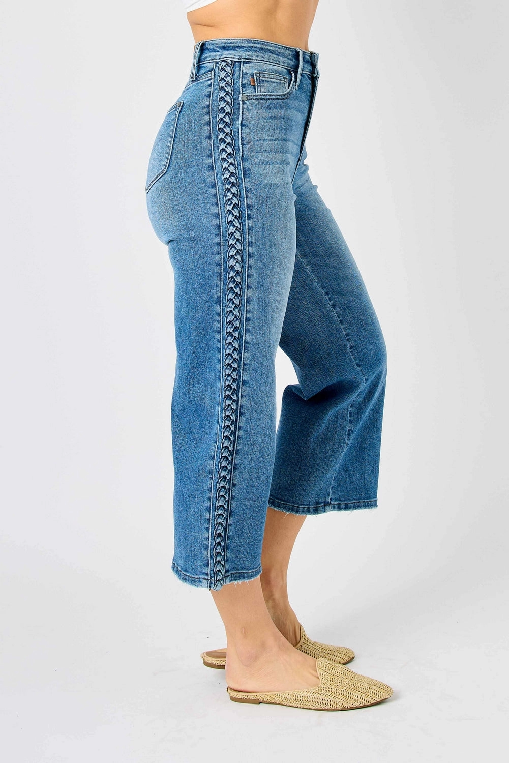 Laura High Rise Braid SS Detail Crop Wide - PLUS
