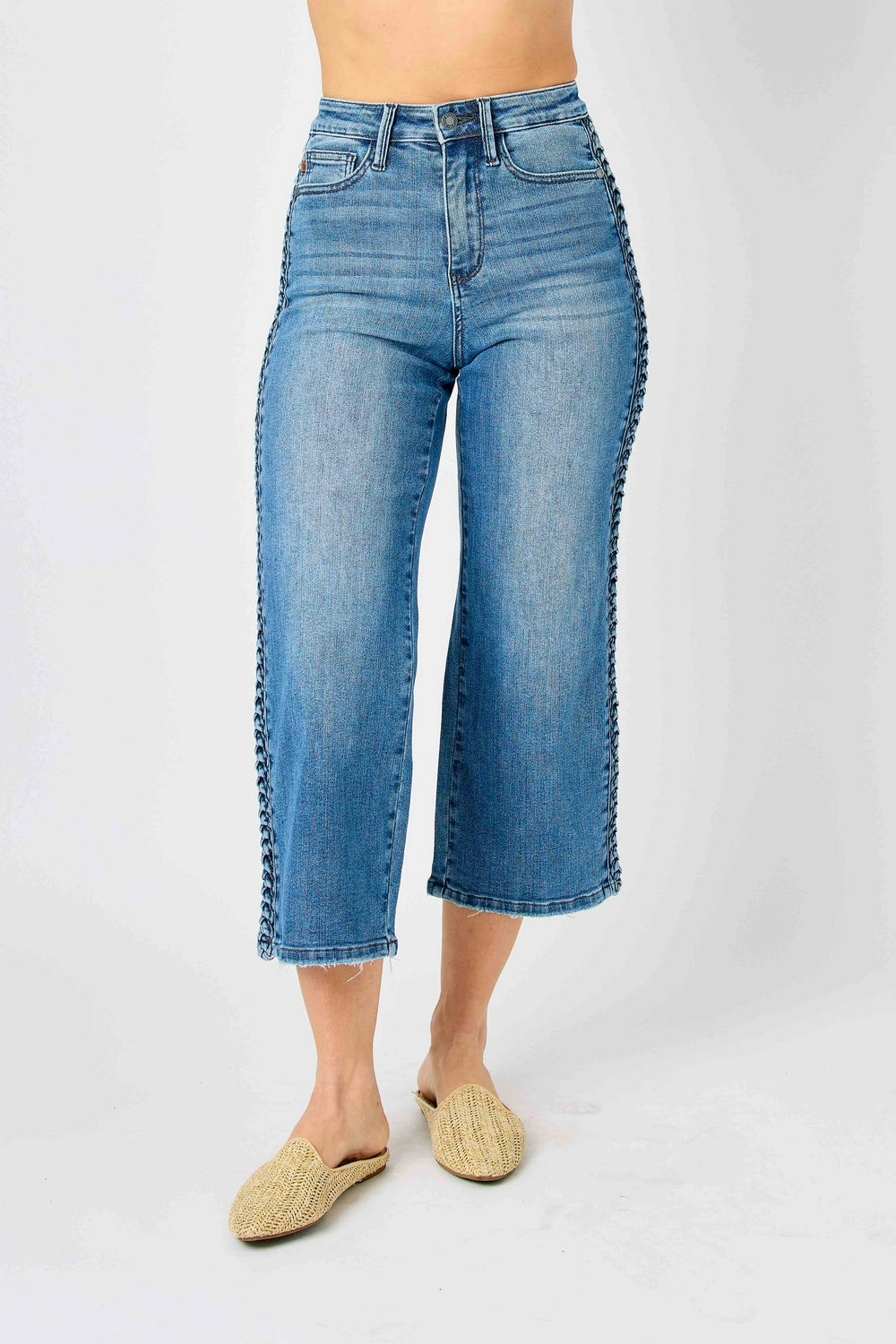 Laura High Rise Braid SS Detail Crop Wide