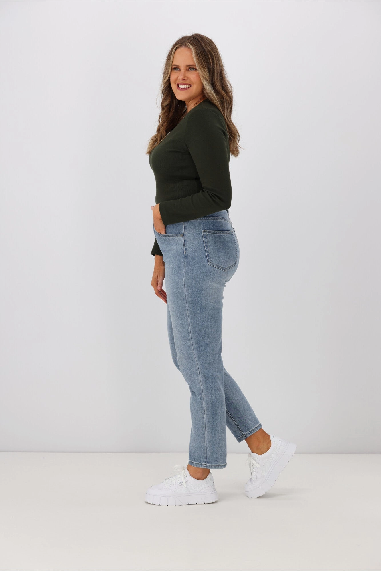 Leoni Olivia Mom Jeans Blue Wash