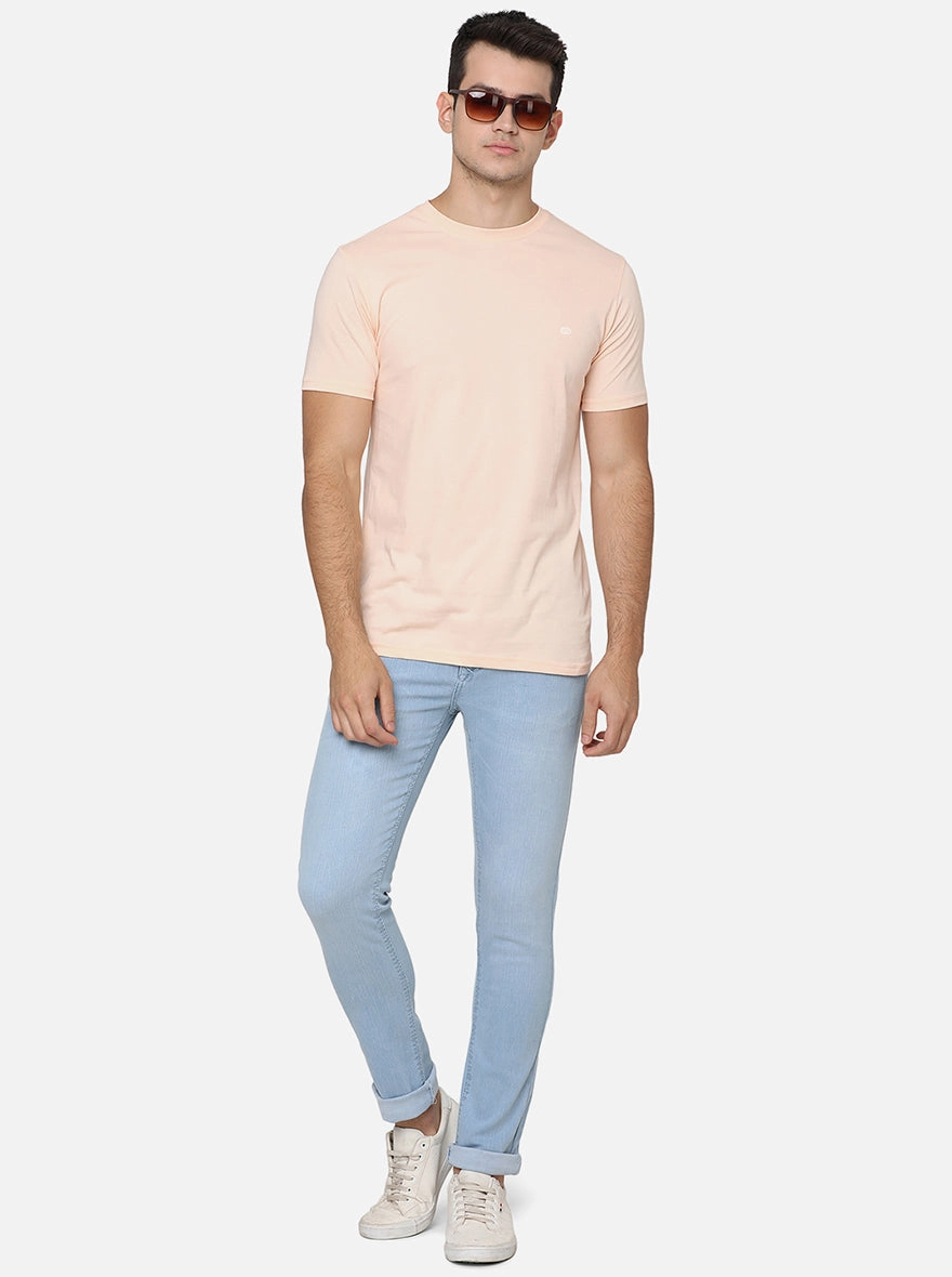 Light Blue Washed Narrow Fit Jeans | Greenfibre