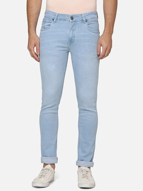 Light Blue Washed Narrow Fit Jeans | Greenfibre