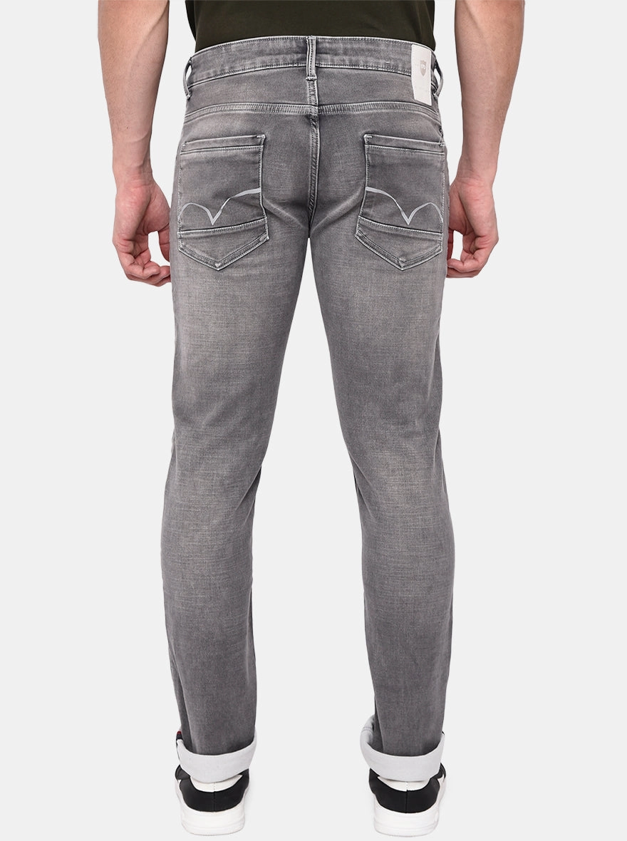 Light Grey Solid Slim Fit Jeans | JadeBlue
