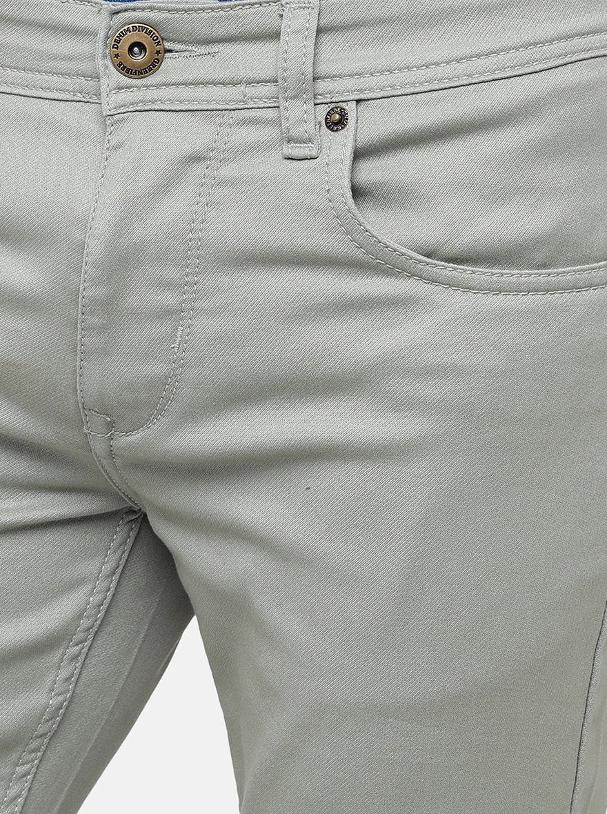 Light Olive Washed Narrow Fit Jeans | Greenfibre