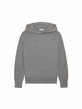 Mens DNA Regenerative Merino Wool Hoodie—grey marl