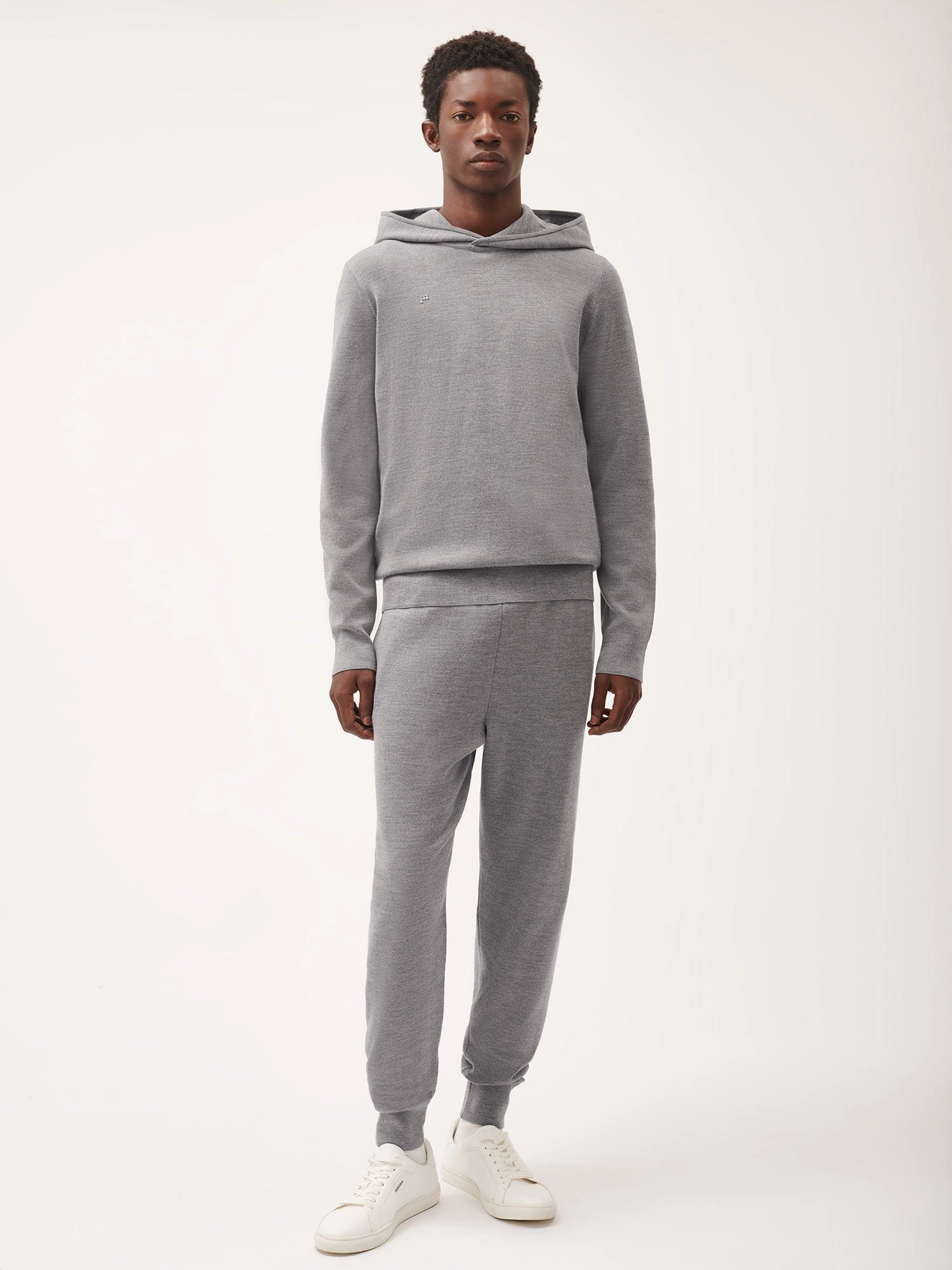 Mens DNA Regenerative Merino Wool Hoodie—grey marl